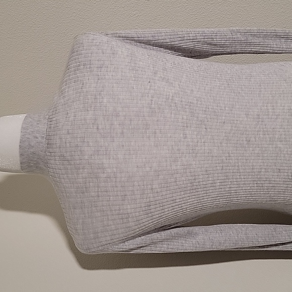 Loft Cardigan Sweater Duster Longline Open Front Long Sleeve Ribbed Gray Cozy SP - Picture 6 of 11